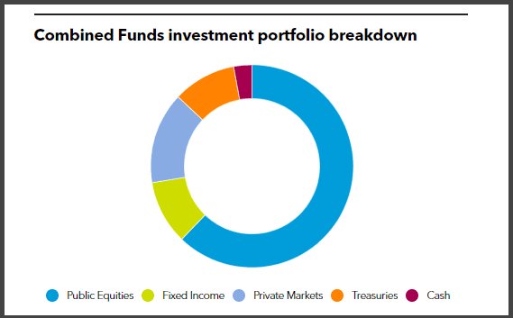 MinnesotaSBI's Combined Funds' investment portfolio breakdown