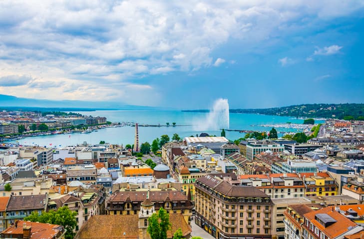 Aerial view of Geneva