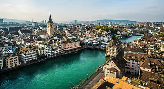 The centre of Zurich, Switzerland