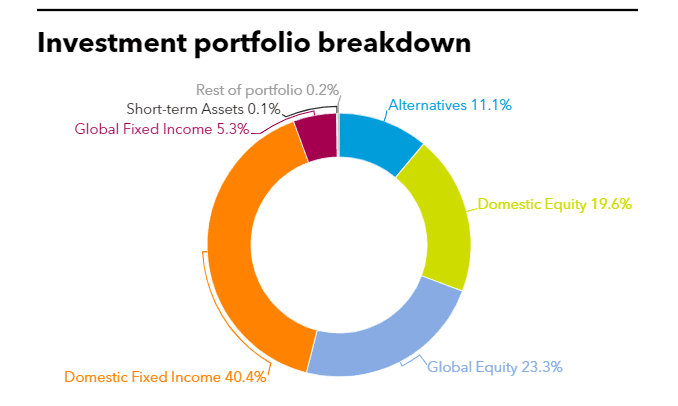 Investment portfolio breakdown of NPS