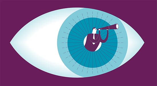 image of eye and telescope