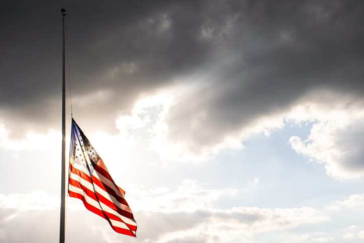 American Flag Half-Mast