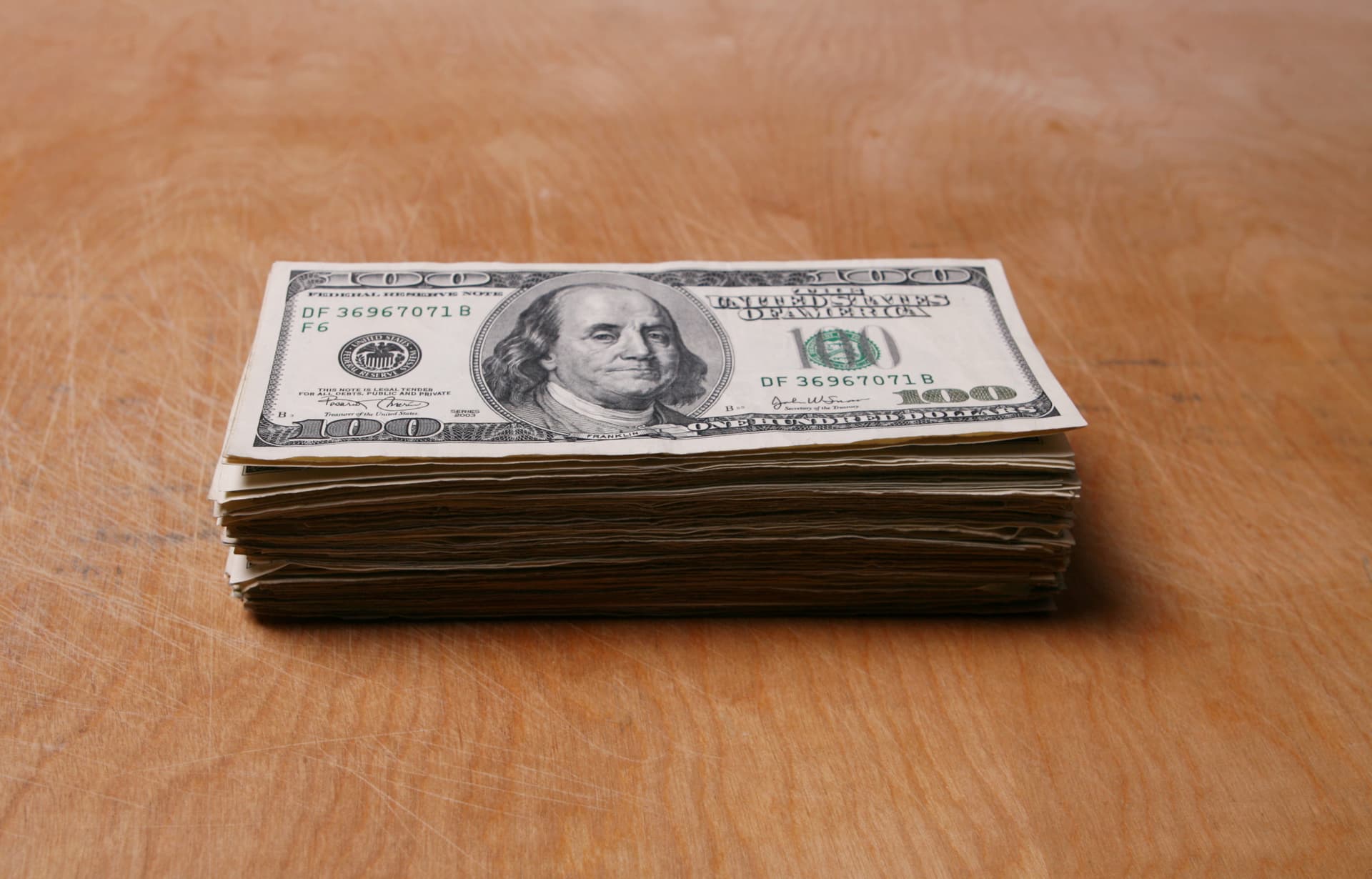 money on table