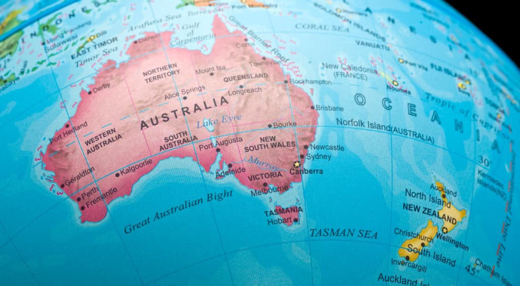 map of Australasia