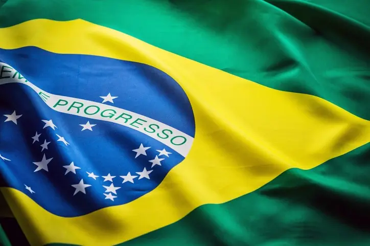 close up of Brazilian flag