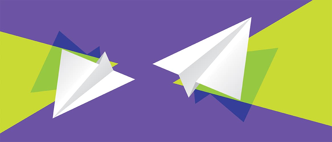 Paper aeroplanes illustration