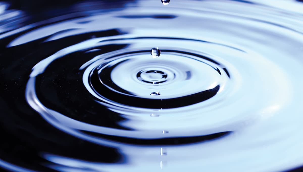 water droplet above surface