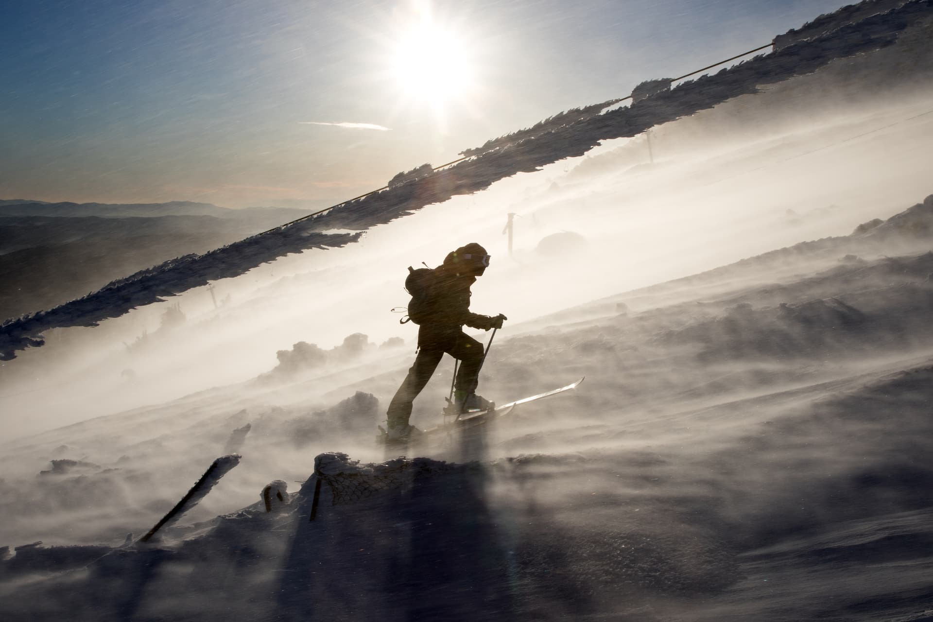 skier on slopes back country