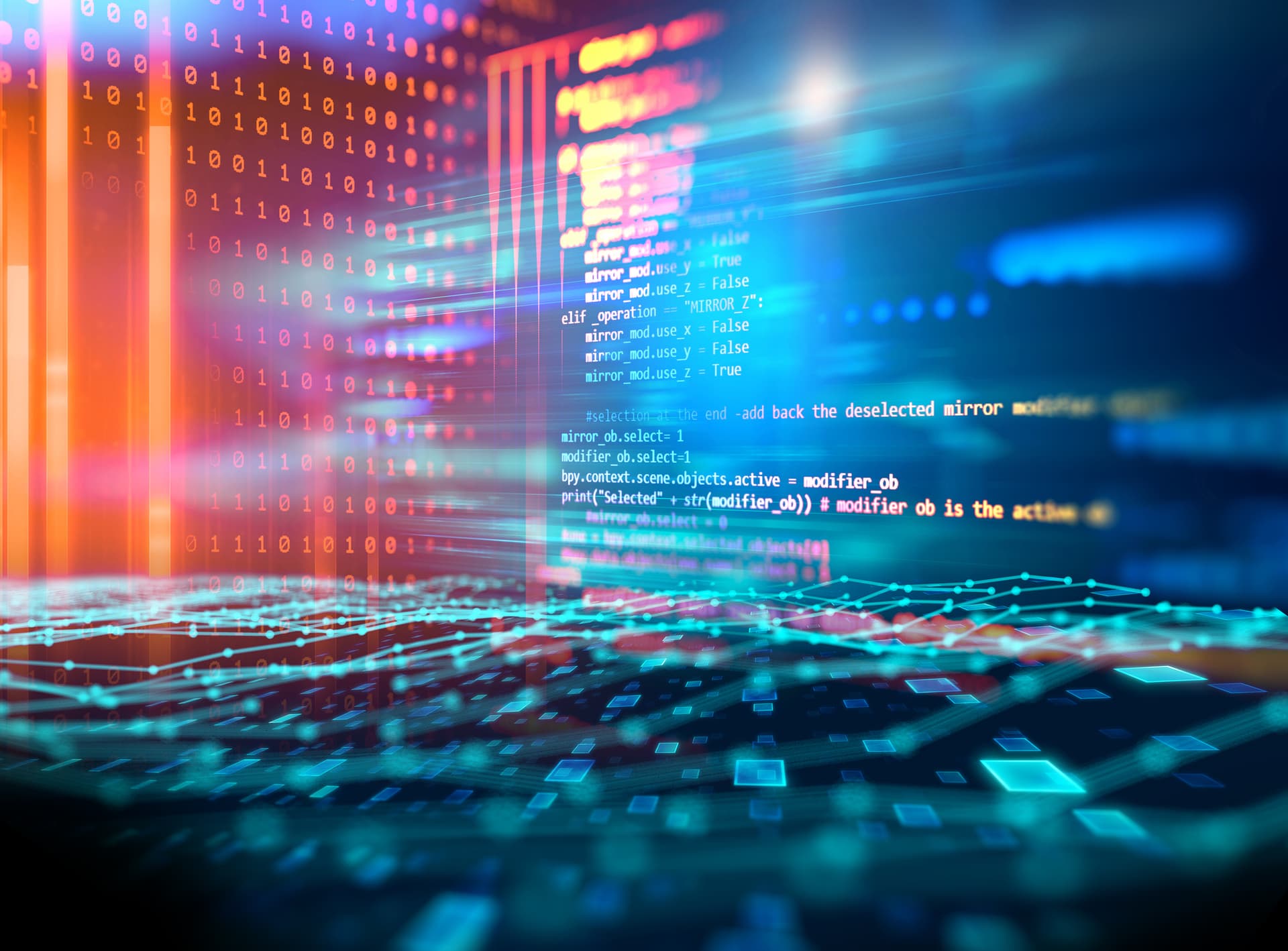Render of programming code