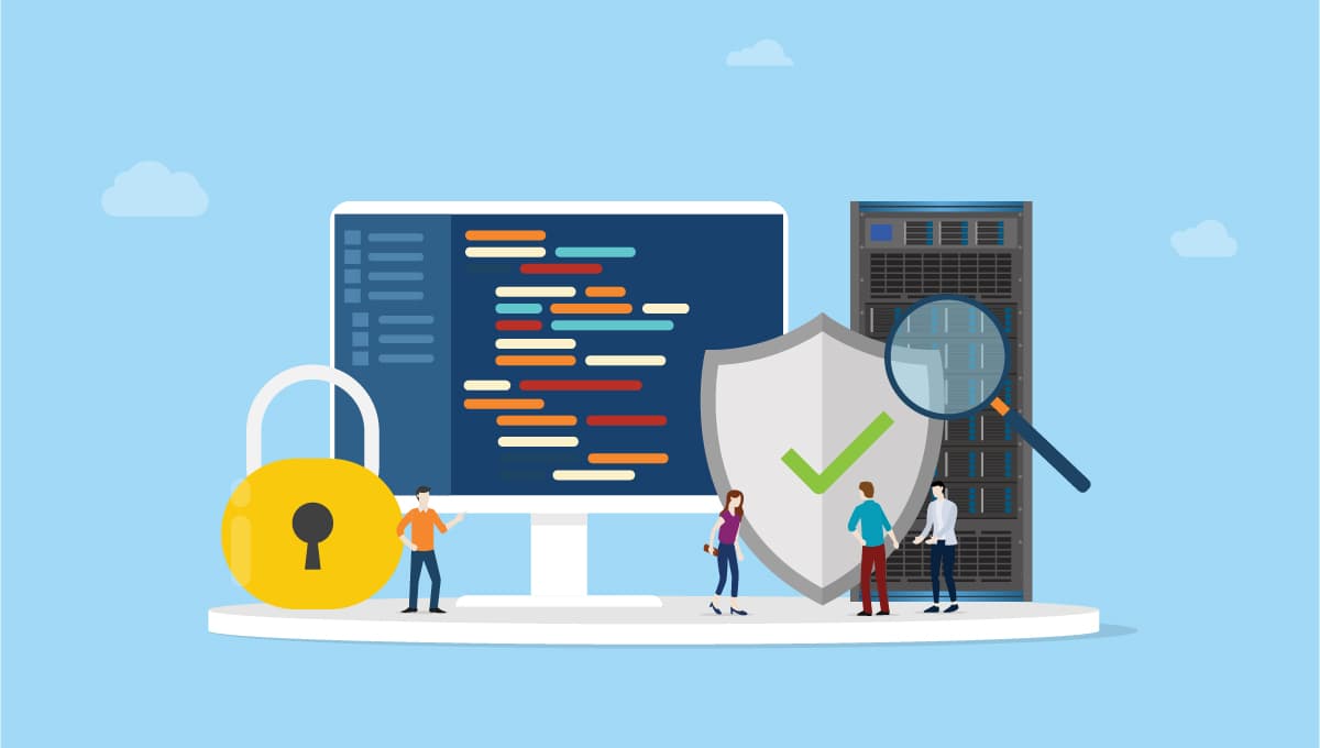 A cybersecurity illustrated collage