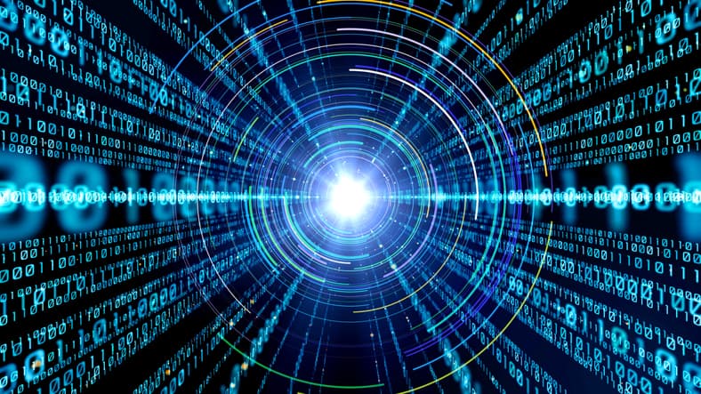 Digital binary code concept.