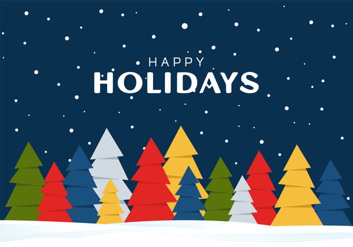 Happy Holidays Christmas greeting card, poster. Vector illustration. EPS10