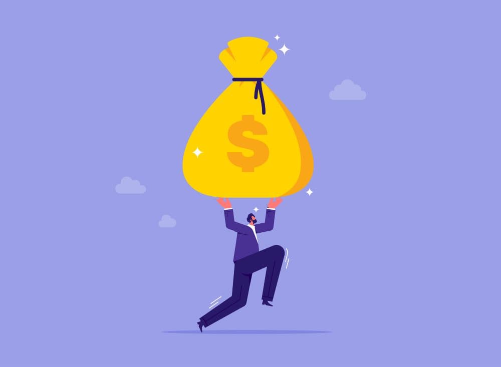 Photo illustration of a big payday.
