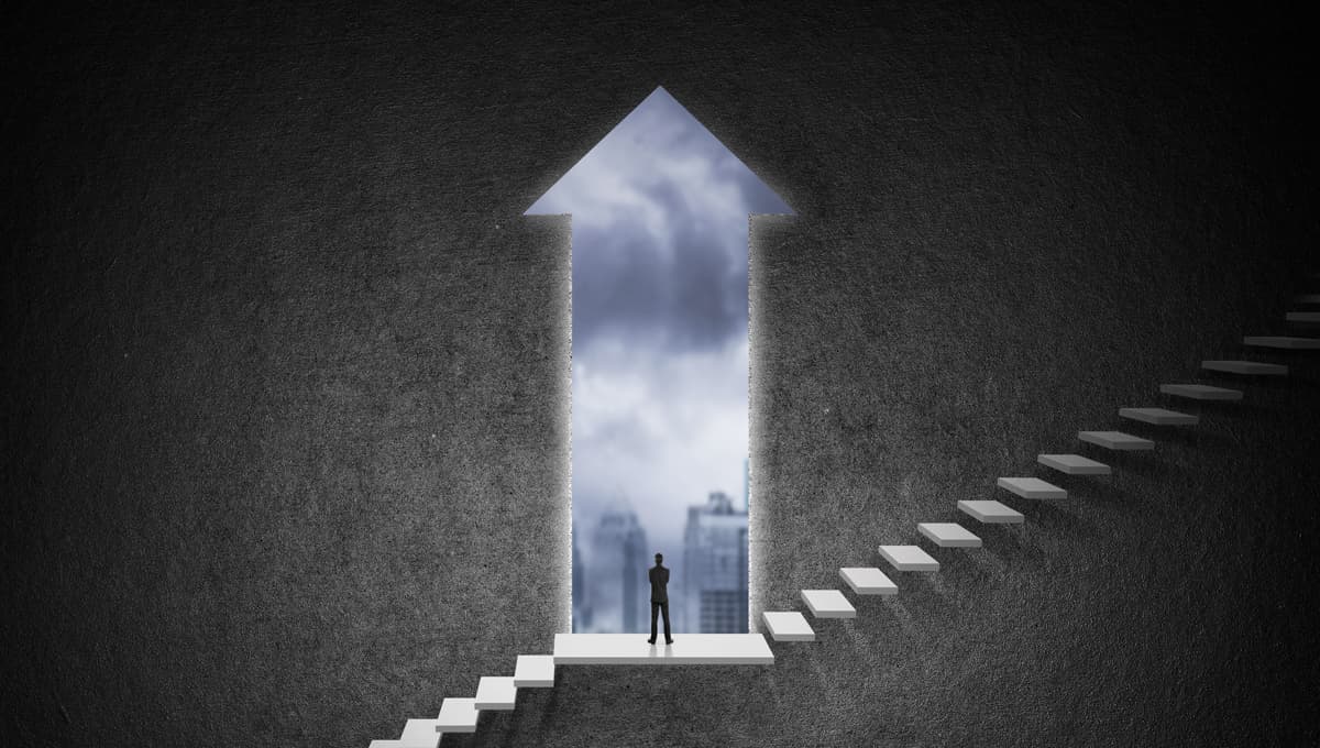 Upwards arrow with steps