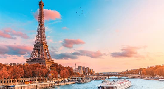 The Eiffel Tower, Paris at sunset