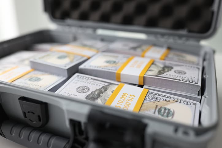 suitcase with money