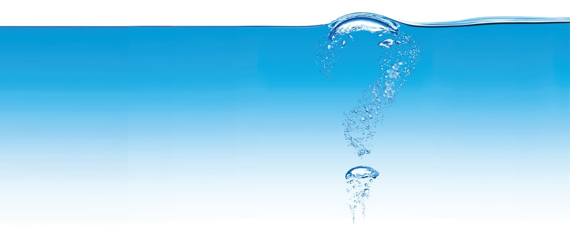 Question mark in water