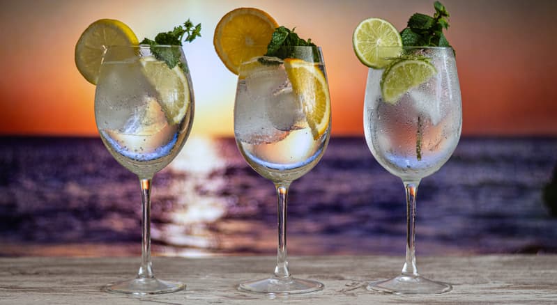 three gin tonics
