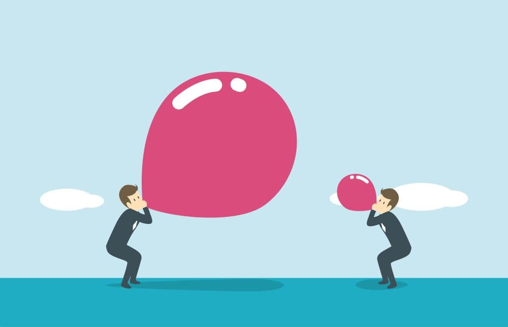 Illustration of concept of big versus small.