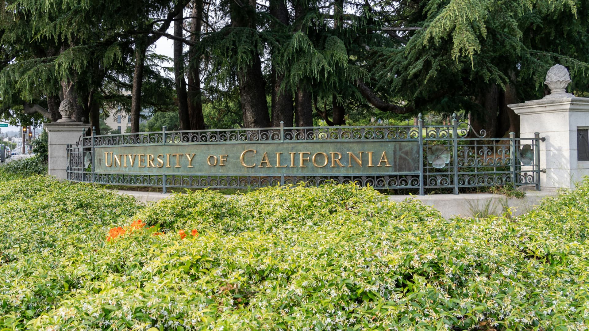 University of California sign outside the UC Berkeley campus, California, USA, June 5, 2023. The University of California, Berkeley is a public land-grant research university.