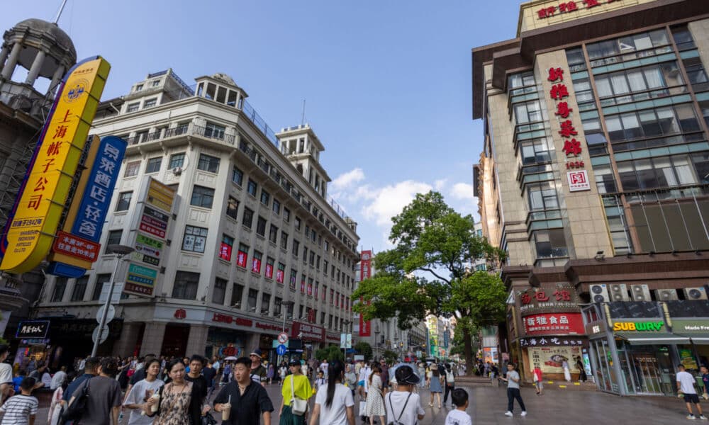 Pedastrian street in Shanghai, China