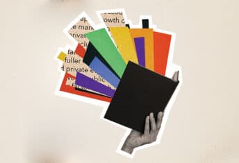 Book with colours coming out of it