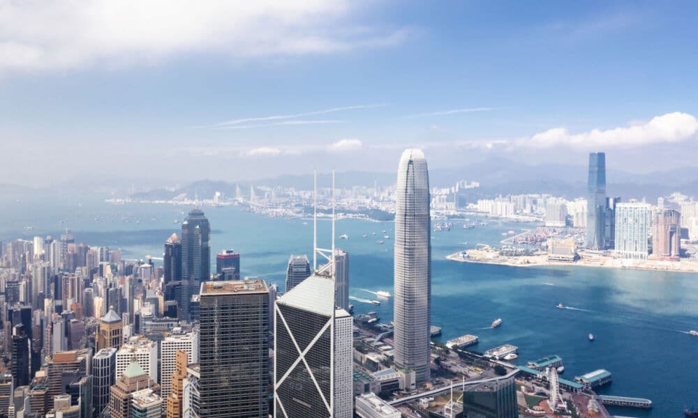 Aerial view of Hong Kong.