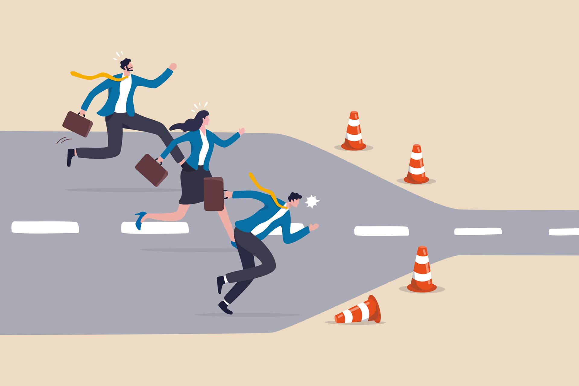bottleneck business traffic jam