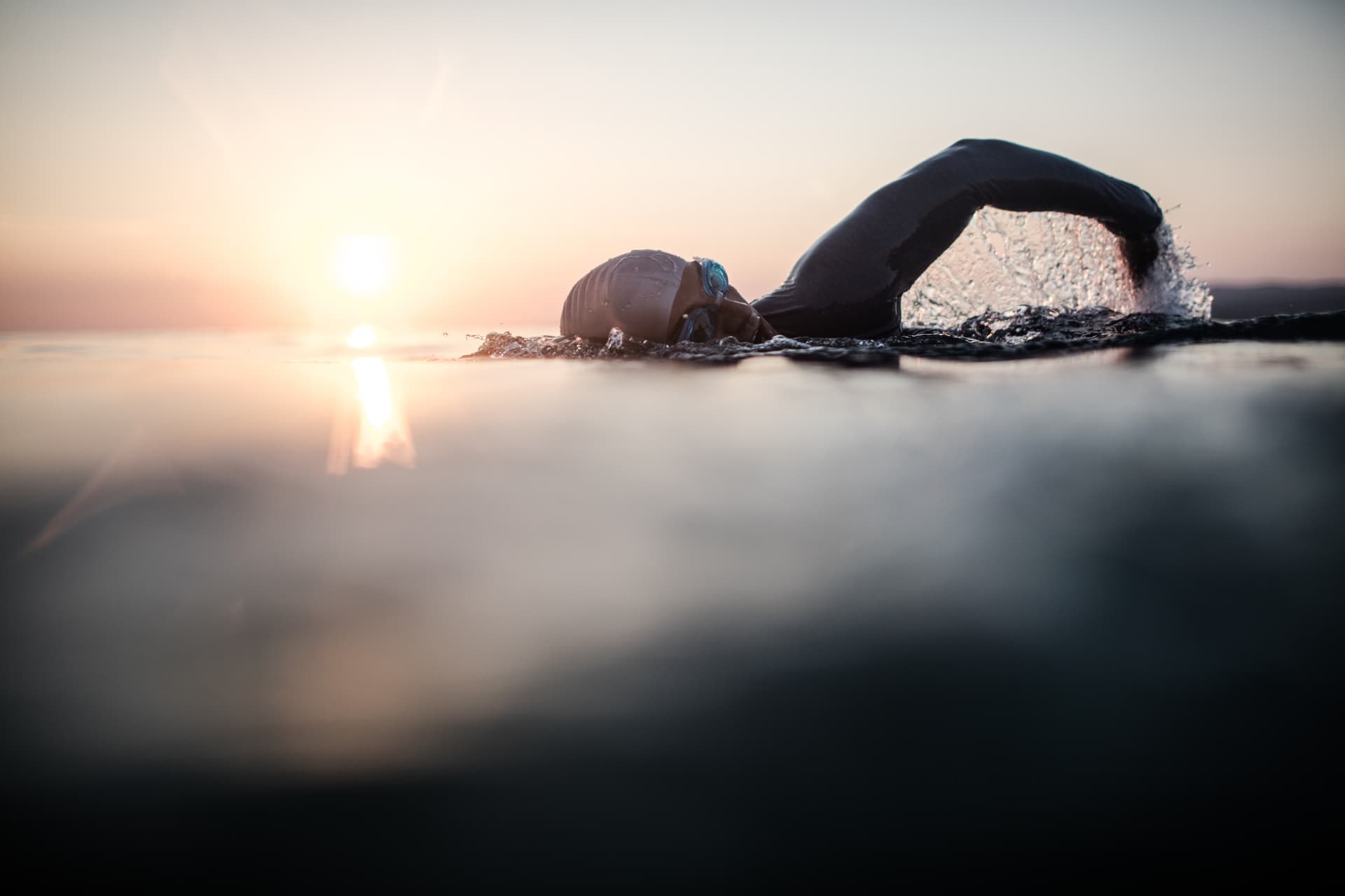 Person swimming in ocean