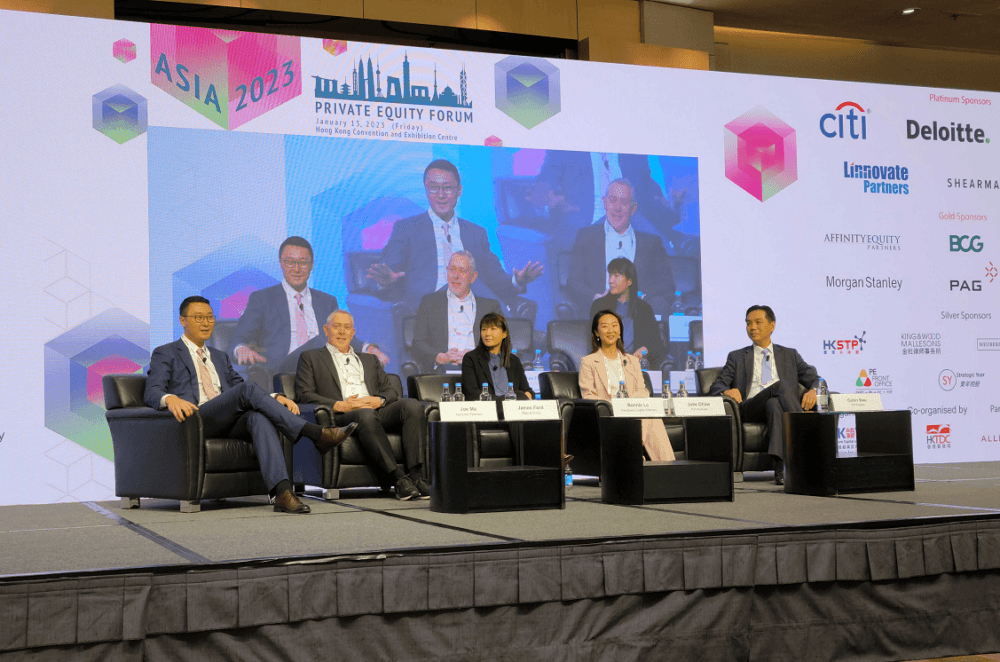 HKVCA secondaries panel (L-R) Joe Ma, AlpInvest Partners; Jolie Chow, PJT Partners; James Ford, Allen & Overy; Colin Sau, TR Capital; Bonnie Lo, NewQuest Capital Partners