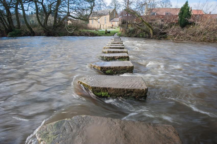 Stepping stones over a small river