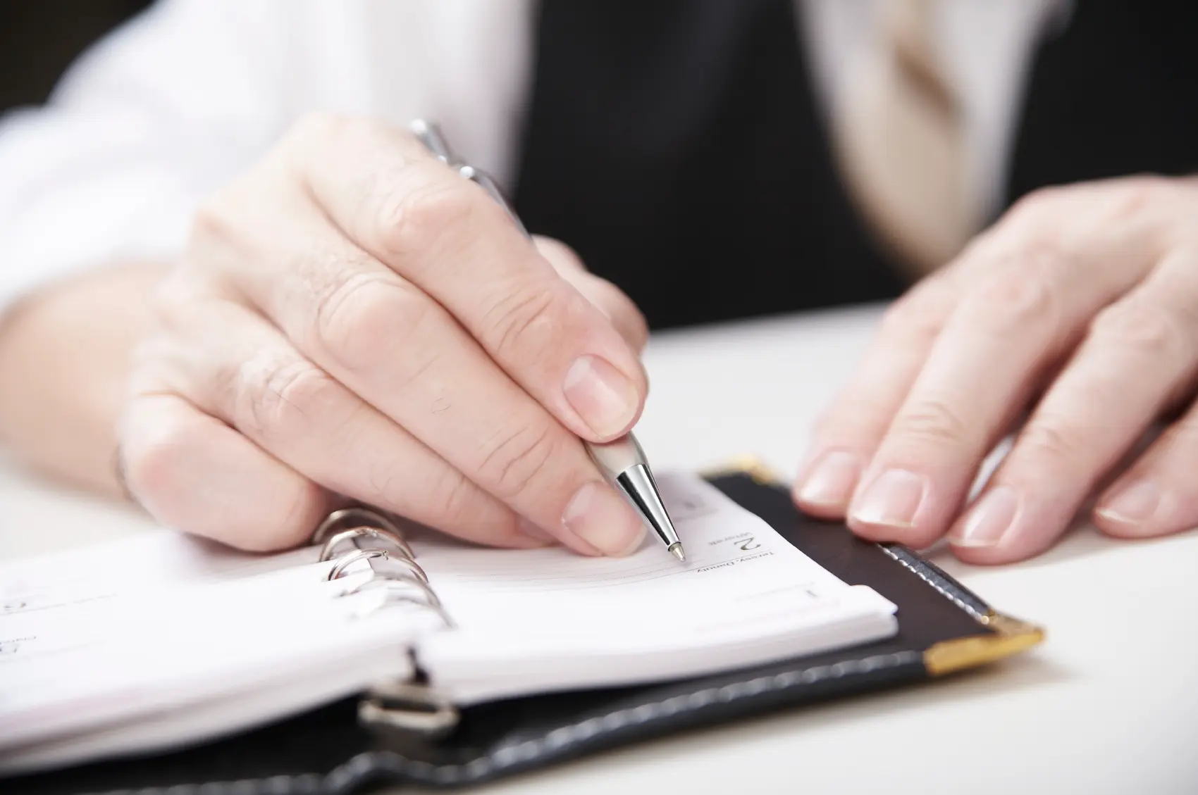 Hand writing in diary